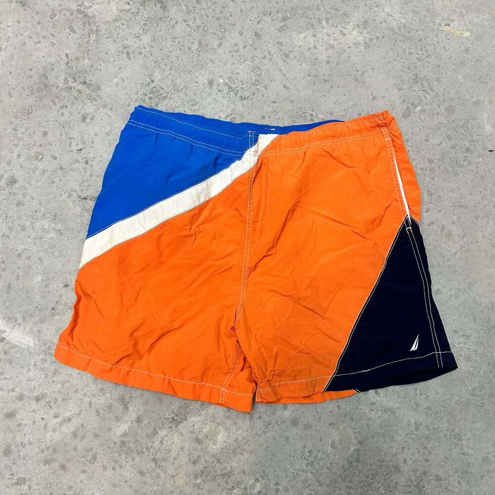 Vintage Nautica Colorblock Swim Trunks - Large